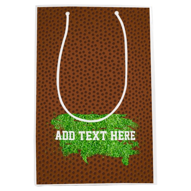 Sac Cadeau Moyen Football Pigskin Turf Sport Ajouter son propre tex (Devant)