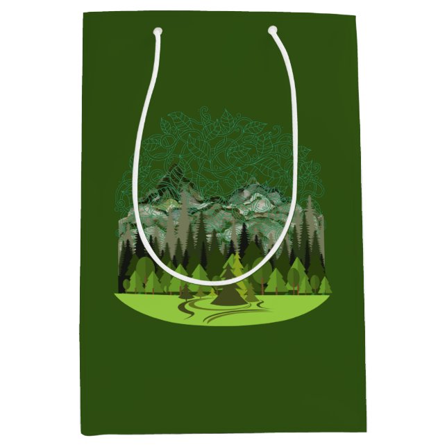 Sac Cadeau Moyen Forêt, Bois, Nature (Devant)