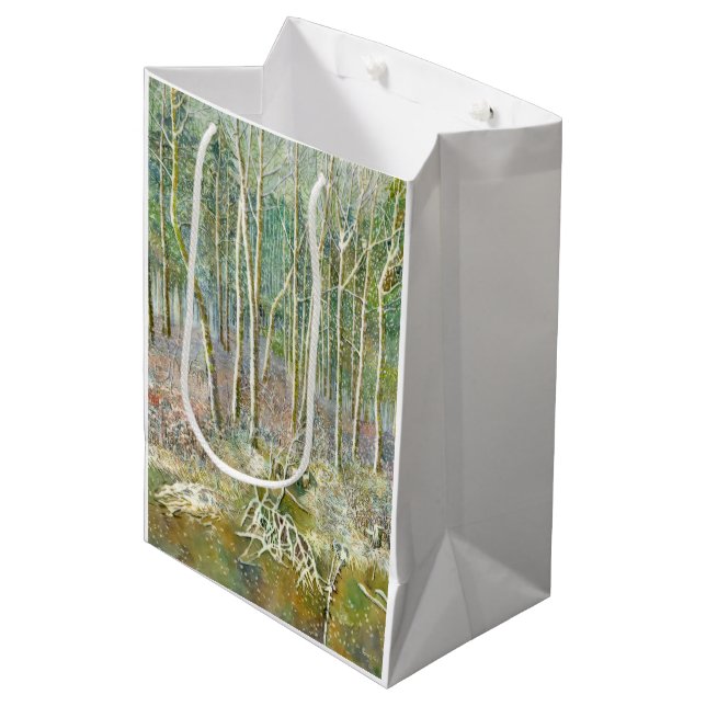 Sac Cadeau Moyen forêt hivernale (Devant Angle)