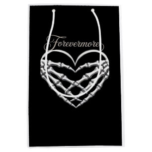 Sac Cadeau Moyen Forevermore Squelette Mains Coeur Romance gothique