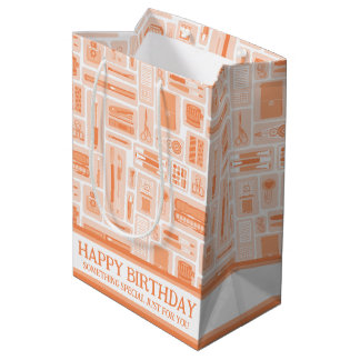 Sac Cadeau Moyen Fournitures d'art créatif mignonnes Pêcher Motif o