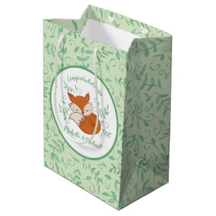 Sac Cadeau Moyen Fox Baby shower Animaux boisés