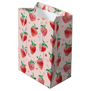 Sac Cadeau Moyen Fraise