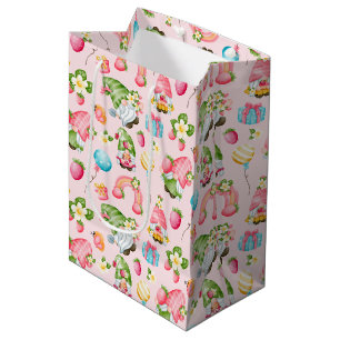 Sac Cadeau Moyen Fraise Gnome Garden Anniversaire de la petite fill