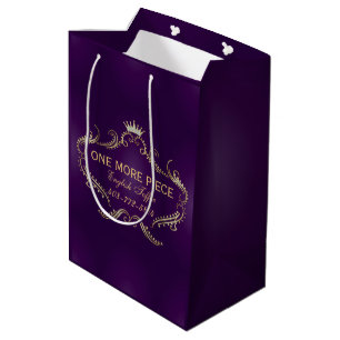 Sac Cadeau Moyen Frame Profond Purple & Couronne Or