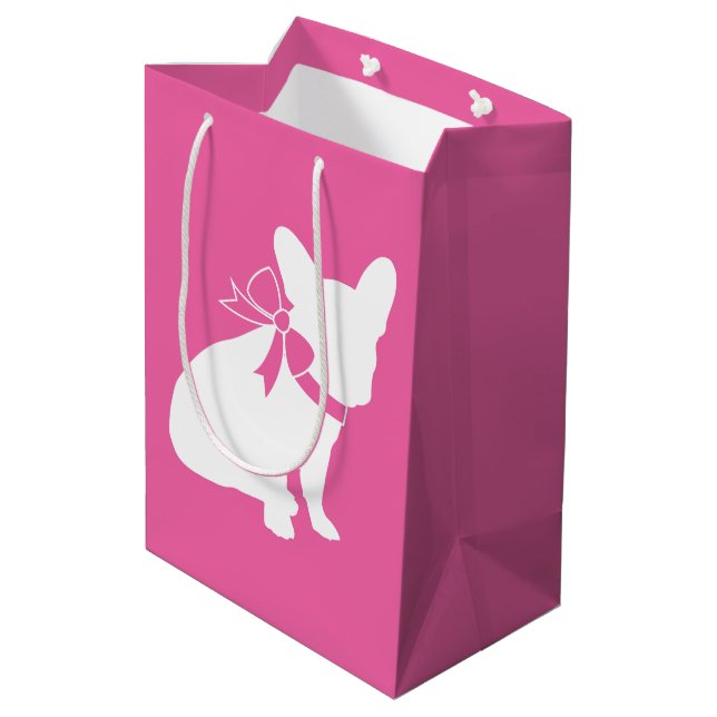Sac Cadeau Moyen Français Baby shower Bulldog Français Français ros (Dos Angle)