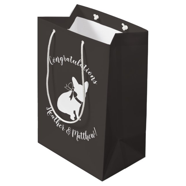 Sac Cadeau Moyen French Bulldog Theme Party - Baby shower neutre (Dos Angle)