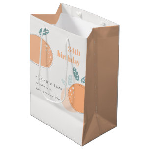 Sac Cadeau Moyen Fruité Orange Abstraite Gras N'Importe Quel Âge An