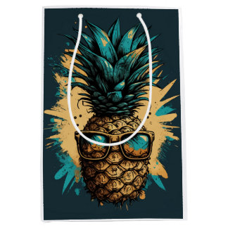 Sac Cadeau Moyen Fruits d'ananas marrants