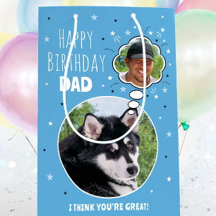 Sac Cadeau Moyen Fun Chien Papa Anniversaire Pensée Bulle Photo Ble