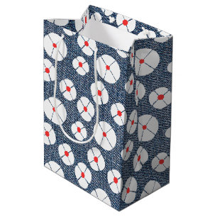 Sac Cadeau Moyen Fun Flower sur Denim
