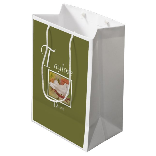Sac Cadeau Moyen Fun White Doves (Dos Angle)