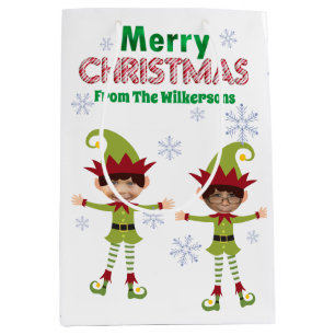Sac Cadeau Moyen Funny Garçon elves Personnalisé Enfants Photos Joy