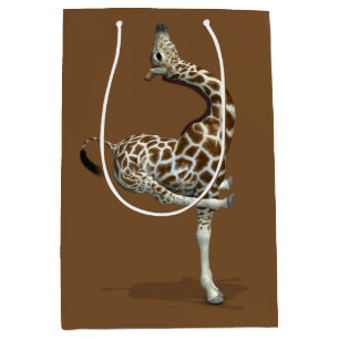 Sac Cadeau Moyen Funny Sporty Giraffe
