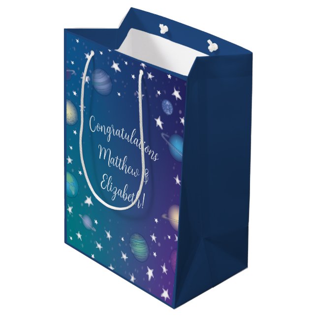 Sac Cadeau Moyen Galaxie du Baby shower spatial (Dos Angle)