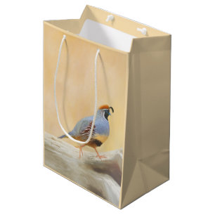 Sac Cadeau Moyen Gambrel's Quail Painting Original Bird Art