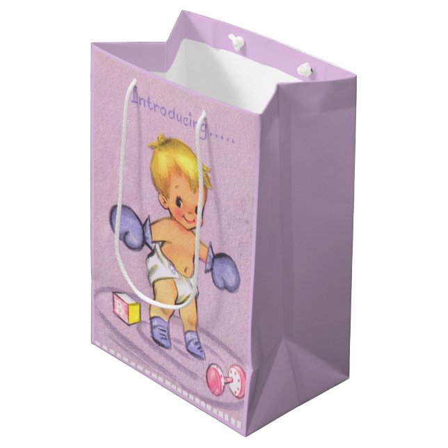 Sac Cadeau Moyen Garçon bébé vintage (Devant Angle)