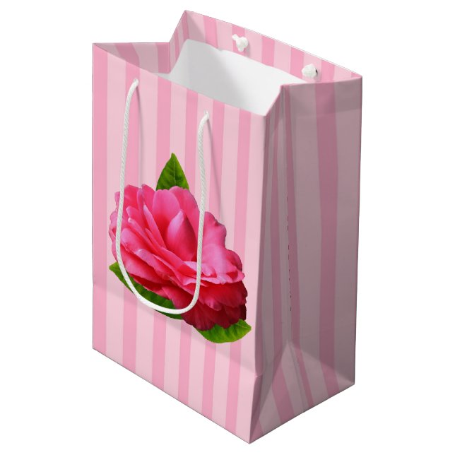 Sac Cadeau Moyen Gardenia rose (Devant Angle)