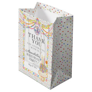 Sac Cadeau Moyen Gâteau de fête d'anniversaire Confetti