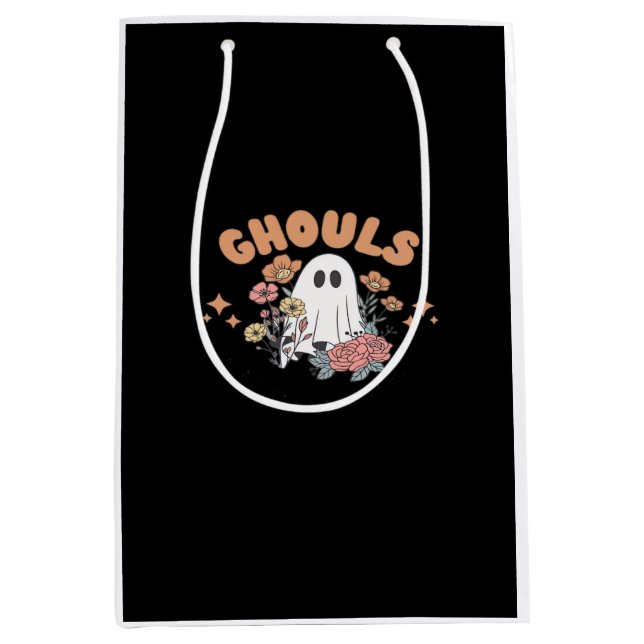 Sac Cadeau Moyen Ghouls veut juste s'amuser Halloween Art Sloth Des (Devant)