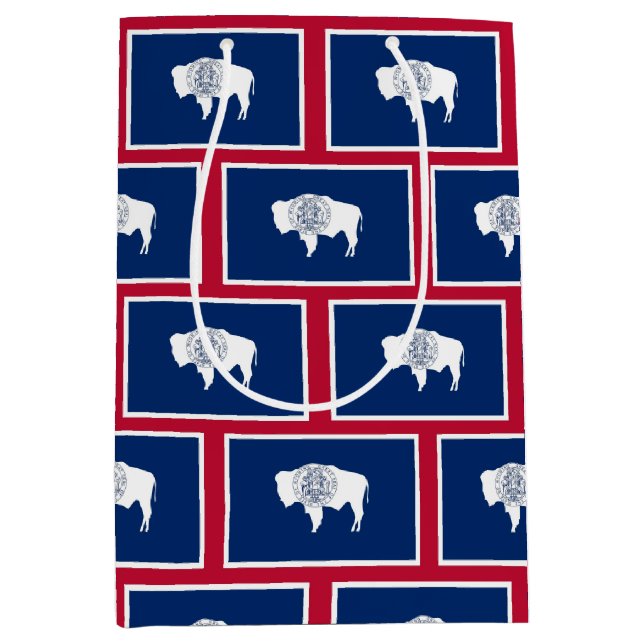 Sac Cadeau Moyen Gift Bag with flag of Wyoming, USA (Devant)