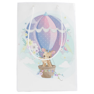 Sac Cadeau Moyen Girafe de Cute dans un Baby shower de ballons à a