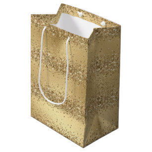 Sac Cadeau Moyen Glam Gold Luxe Glitzy Sparkle Parties scintillant