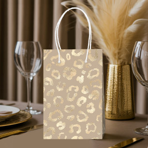 Sac Cadeau Moyen Glam Leopard Spot Motif Safari Gold ID11154