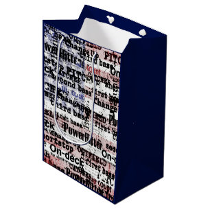 Sac Cadeau Moyen Gloire du baseball Mots du drapeau américain gru