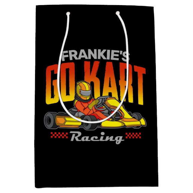 Sac Cadeau Moyen Go Kart Racing Personnalisé Motorsport Karting (Devant)