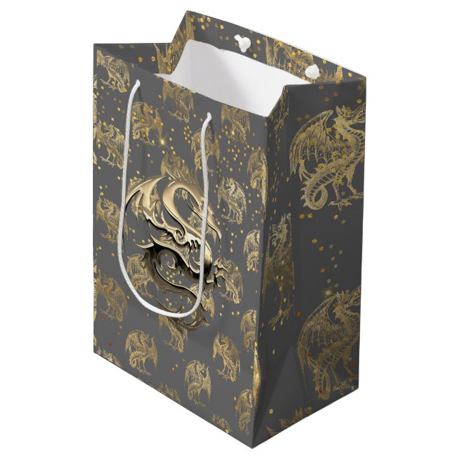 Sac Cadeau Moyen Golden King Dragon (Devant Angle)