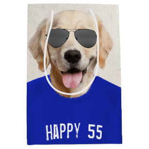 Sac Cadeau Moyen Golden Retriever 55e Anniversaire Sac-cadeau moyen