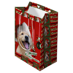 Sac Cadeau Moyen Golden Retriever Puppy Christmas