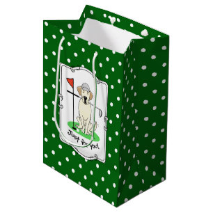 Sac Cadeau Moyen Golf Yellow Labrador Retriever Dog - mignon