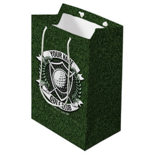 Sac Cadeau Moyen Golfeur de golf personnalisé NOM Pelouse Clubhouse