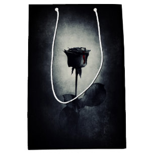 Sac Cadeau Moyen Goth Black Rose Dripping Blood