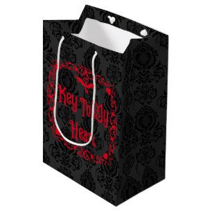Sac Cadeau Moyen Goth Valentine Clé De Mon Coeur Rouge