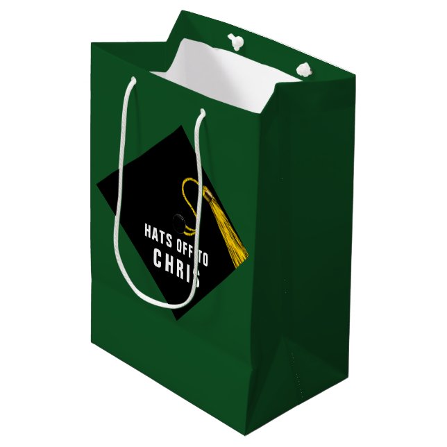 Sac Cadeau Moyen Graduation Green (Devant Angle)