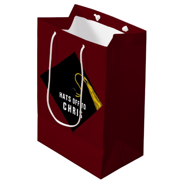 Sac Cadeau Moyen Graduation personnalisée (Devant Angle)