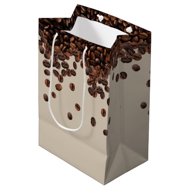 Sac Cadeau Moyen Grains de café (Devant Angle)