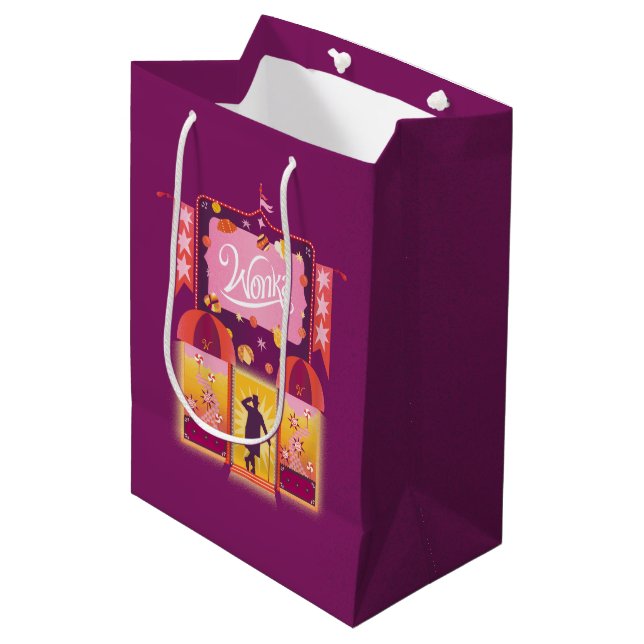 Sac Cadeau Moyen Graphique de la boutique Wonka Candy (Devant Angle)