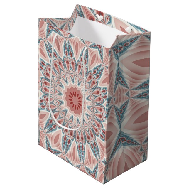 Sac Cadeau Moyen Grattez moderne Kaleidoscope Mandala art fractal (Devant Angle)