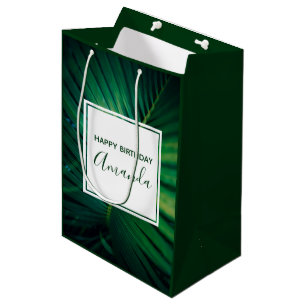 Sac Cadeau Moyen Green Leaf Forêt tropicale Nature Photo Anniversai