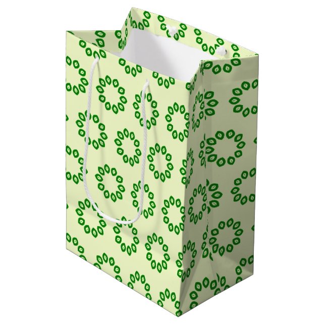 Sac Cadeau Moyen Green leaves (Devant Angle)