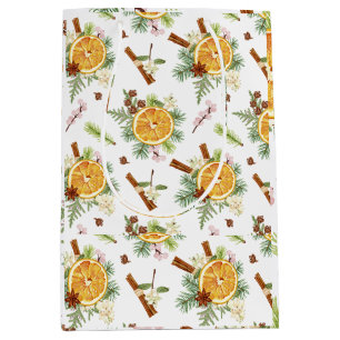 Sac Cadeau Moyen Green Orange Joyful Christmas Holiday Cadeau