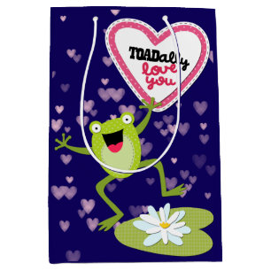 Sac Cadeau Moyen Grenouille Hoppy TOADally Vous aimez Valentine