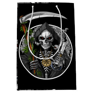 Sac Cadeau Moyen Grim Faucheuse Fumer Mauvaise herbe Moyenne d'horr