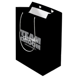 Sac Cadeau Moyen Groomsman Team Groom Mariage Personnalisé Nom Noir