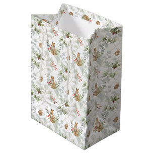 Sac Cadeau Moyen Grotte d'hiver Forêt boisée Cute