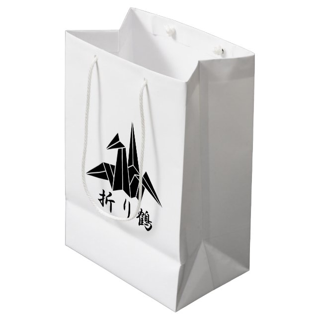 Sac Cadeau Moyen Grue en papier (Devant Angle)